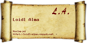 Loidl Alma névjegykártya